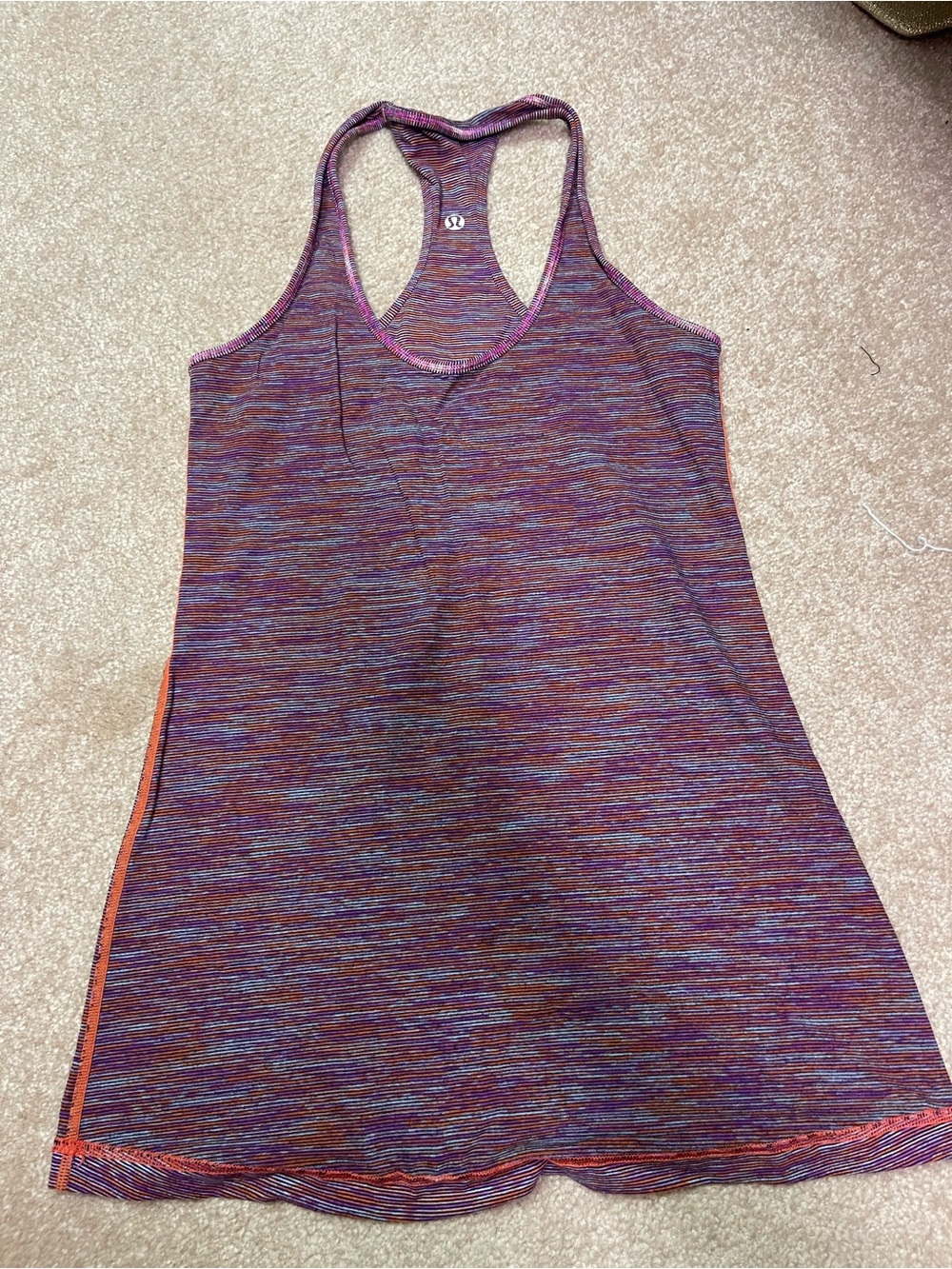 lululemon athletica Purple Space-Dye Racerback Tank with Orange Trim